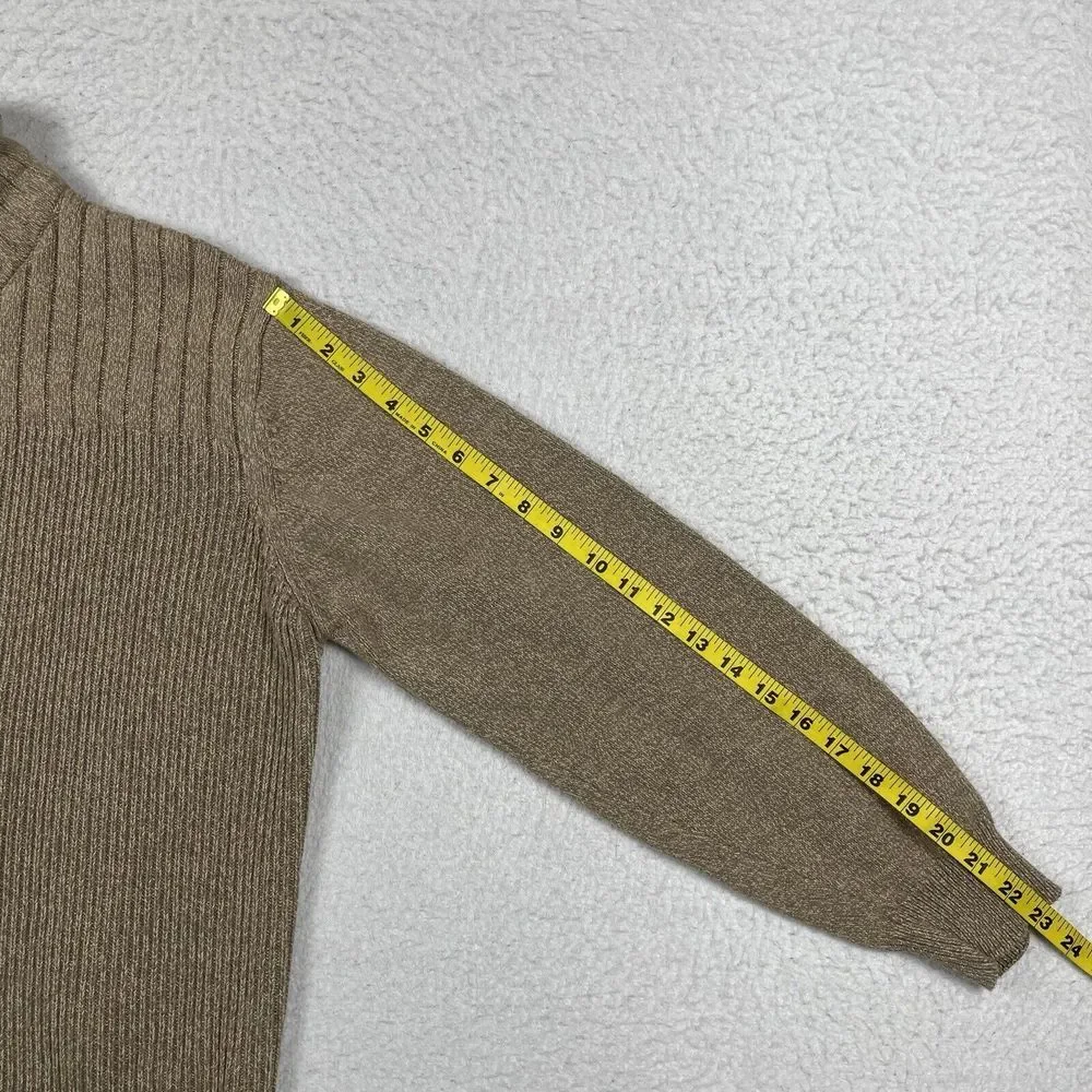 Oscar De La‎ Renta Sweater Mens XL Brown Sherpa Collar Pullover Preppy Workwear
